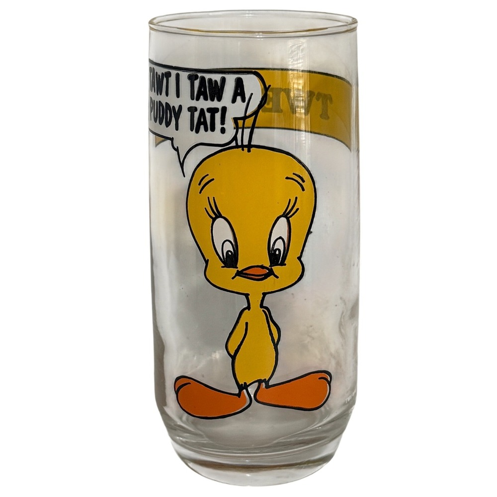 Warner Bros Looney Tunes Tweety Bird Pepsi Collector Series Glass Vintage 1966